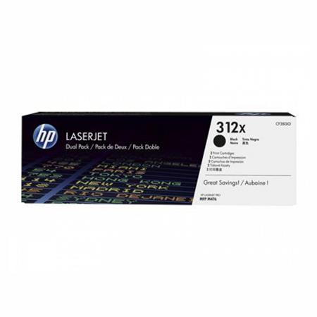 Product image for HP 312X Black Original High Capacity Toner Cartridge (CF380XD) - Twin Pack - Small