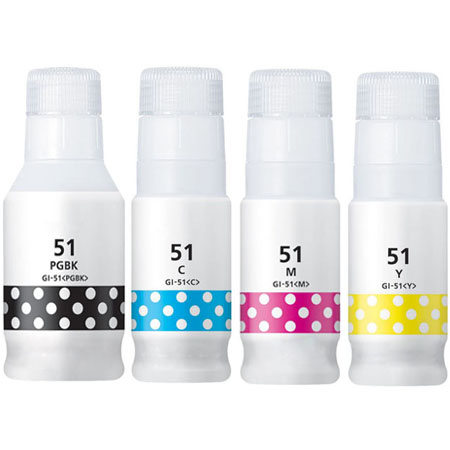Product image for 999inks Compatible Multipack Canon GI-51PGBK/Y 1 Full Set Ink Bottles - Small