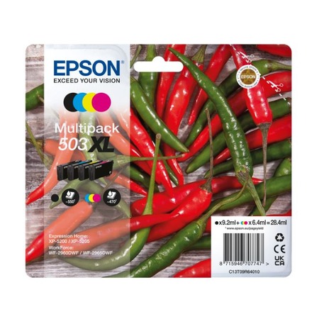 Product image for Epson 503XL (T09R64010) Original High Capacity Ink Cartridge Multipack (Chillies) - Small