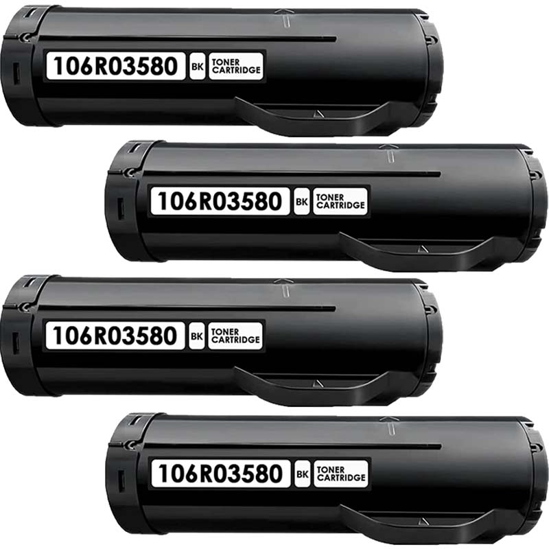 Product image for 999inks Compatible Quad Pack Xerox 106R03580 Black Standard Capacity Laser Toner Cartridges - Small