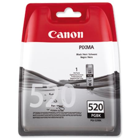 Product image for Canon PGI-520BK Black Original Cartridge Twin Pack - Small