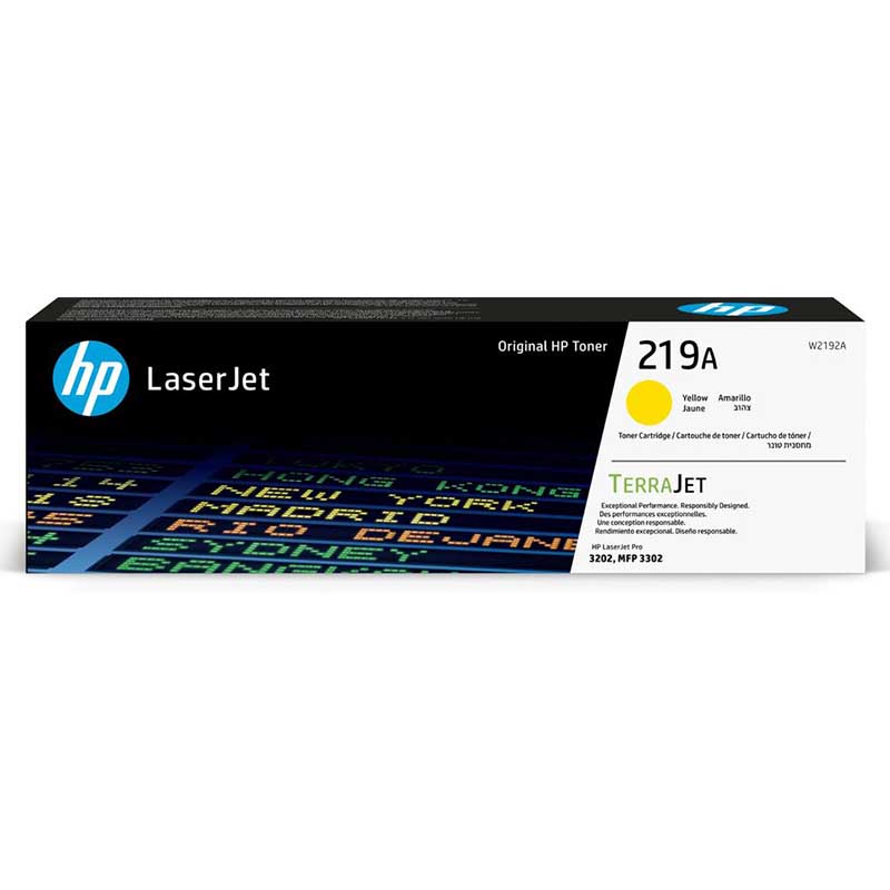 Product image for HP 219A (W2192A) Yellow Original Standard Capacity Toner Cartridge - Small