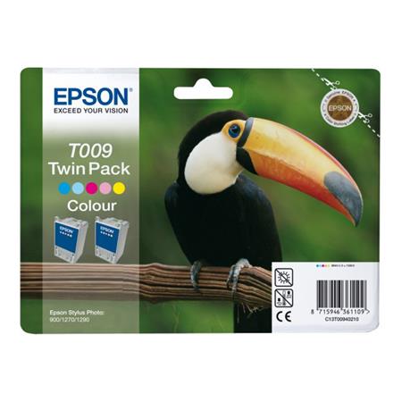 Product image for Epson T009 Colour Original Cartridge Twin Pack (Toucan) (T009401) - Small