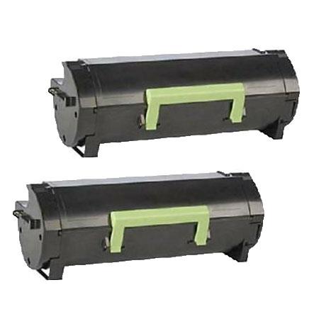 Product image for 999inks Compatible Twin Pack Lexmark 502H (50F2H00) Black High Capacity Laser Toner Cartridges - Small