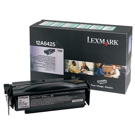 Product image for Lexmark 12A8425 Black Original High Capacity Return Program Toner Cartridge - Small