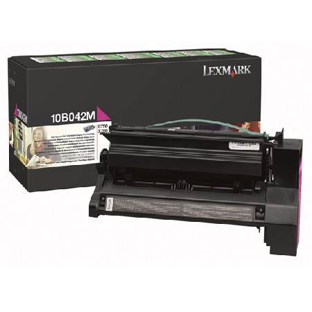 Product image for Lexmark 10B042M Magenta Original High Capacity Return Program Toner Cartridge - Small