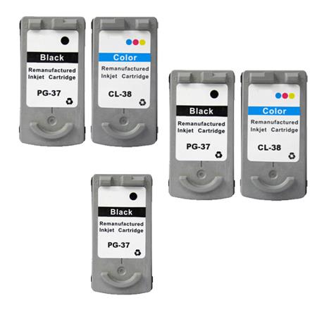 Product image for 999inks Compatible Multipack Canon PG-37 and CL-38 2 Full Sets + 1 Extra Black Inkjet Printer Cartridges - Small