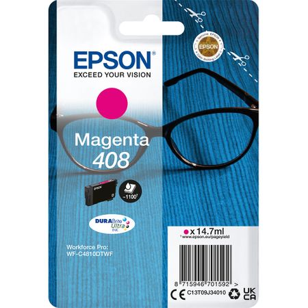Product image for Epson 408 (T09J34010) Magenta Original DURABrite Ultra Standard Capacity Ink Cartridge (Glasses) - Small