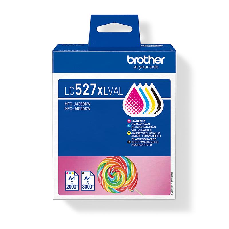 Product image for Brother LC527XLVAL BK/C/M/Y Original Multipack High Capacity Ink Cartridges - Small