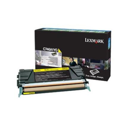 Product image for Lexmark C746A1YG Yellow Original Standard Capacity Return Program Toner Cartridge - Small