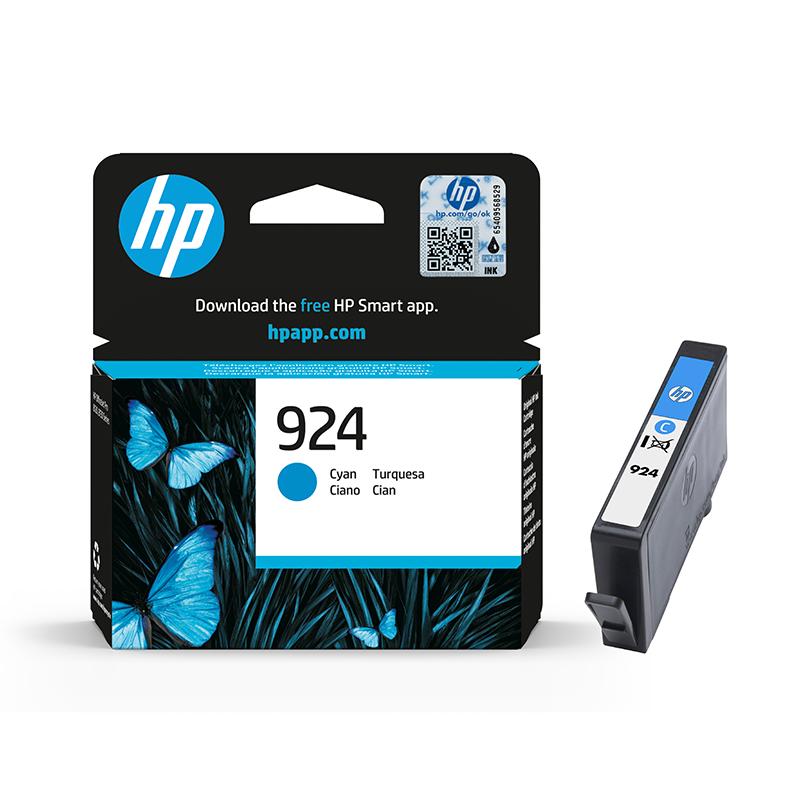 Product image for HP 924 Cyan Original Ink Cartridge (4K0U3NE) - Small