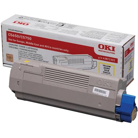Product image for OKI 43872305 Yellow Original Standard Capacity Toner Cartridge - Small