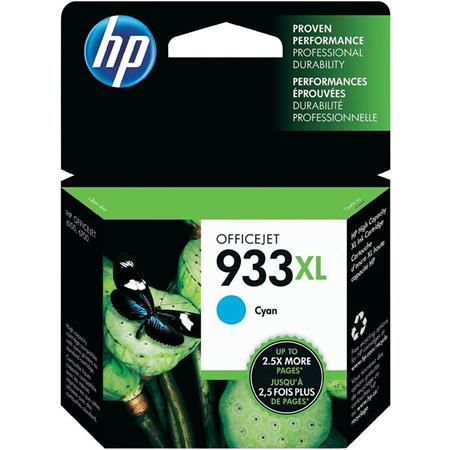 Product image for HP 933XL Cyan Original High Capacity Inkjet Cartridge (CN054AE) - Small