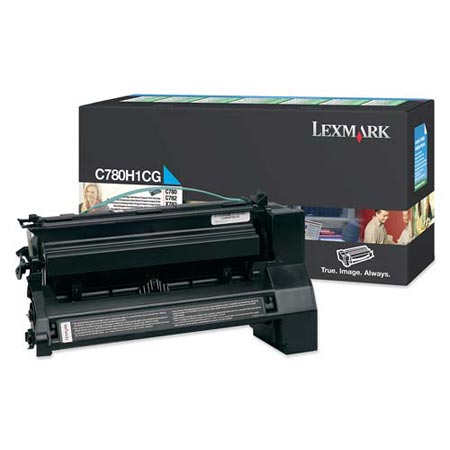 Product image for Lexmark C780H1CG Cyan Original High Capacity Return Program Toner Cartridge - Small