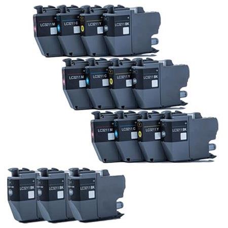 Product image for 999inks Compatible Multipack Brother LC3211 3 Full Set + 3 FREE Black Standard Capacity Inkjet Printer Cartridges - Small