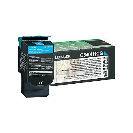 Product image for Lexmark C540H1CG Cyan Original High Capacity Return Programme Toner Cartridge - Small