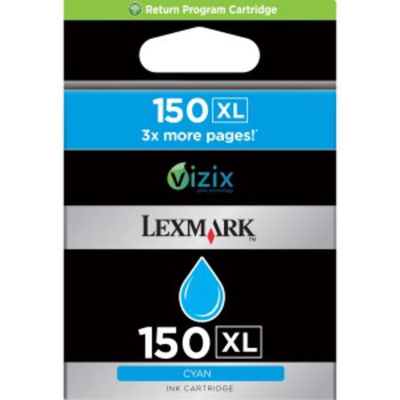 Product image for Lexmark No.150XL Cyan Original High Capacity Return Program Ink Cartridge - Small