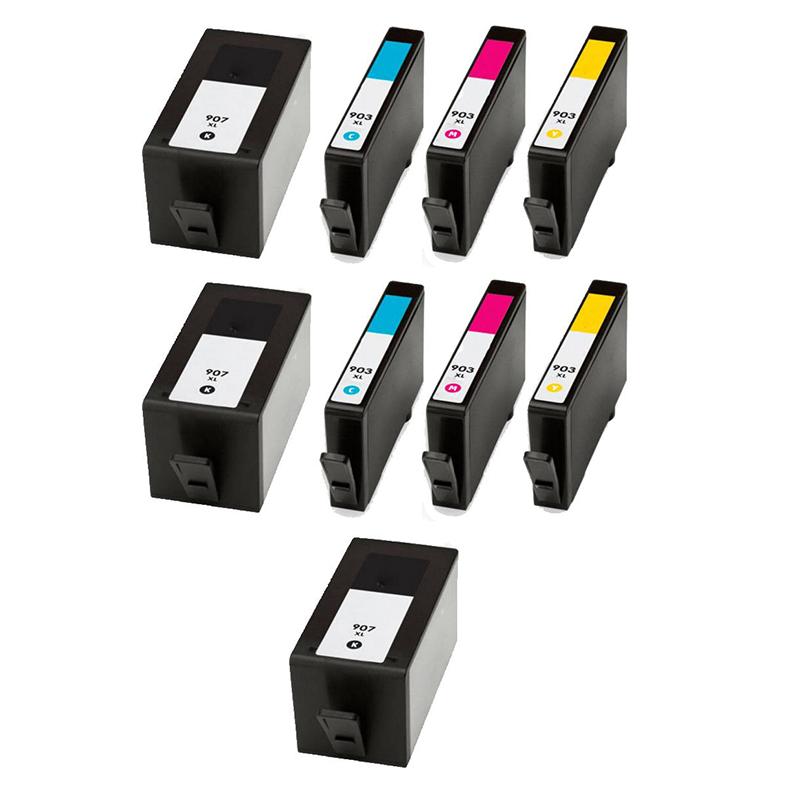 Product image for 999inks Compatible Multipack HP 907XL/903XL  2 Full Sets + 1 EXTRA Black Inkjet Printer Cartridges - Small