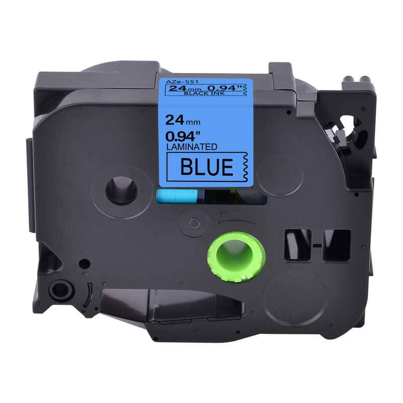 Product image for 999inks Compatible Brother TZe-551 P-Touch Label Tape (24mm x 8m) Black On Blue - Small