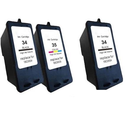 Product image for 999inks Compatible Multipack Lexmark 34/35 1 Full Set + 1 Extra Black Inkjet Printer Cartridges - Small