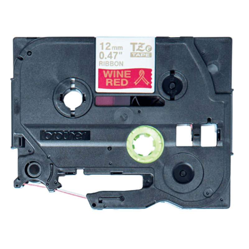 Product image for Brother TZe-RW34 Original P-Touch Label Tape 12mm x 4m (Original) Gold on Wine Red - Small
