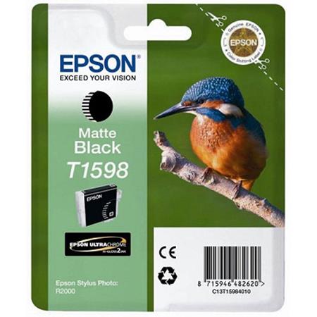 Product image for Epson T1598 Matte Black Original Ink Cartridge (Kingfisher) - Small