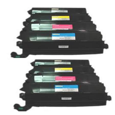 Product image for 999inks Compatible Multipack Lexmark C9202KH/C/M/Y 2 Full Sets High Capacity Laser Toner Cartridges - Small