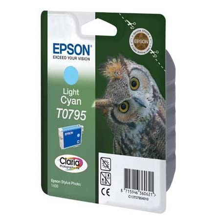 Product image for Epson T0795 Light Cyan Original Ink Cartridge (Owl) (T079540) - Small