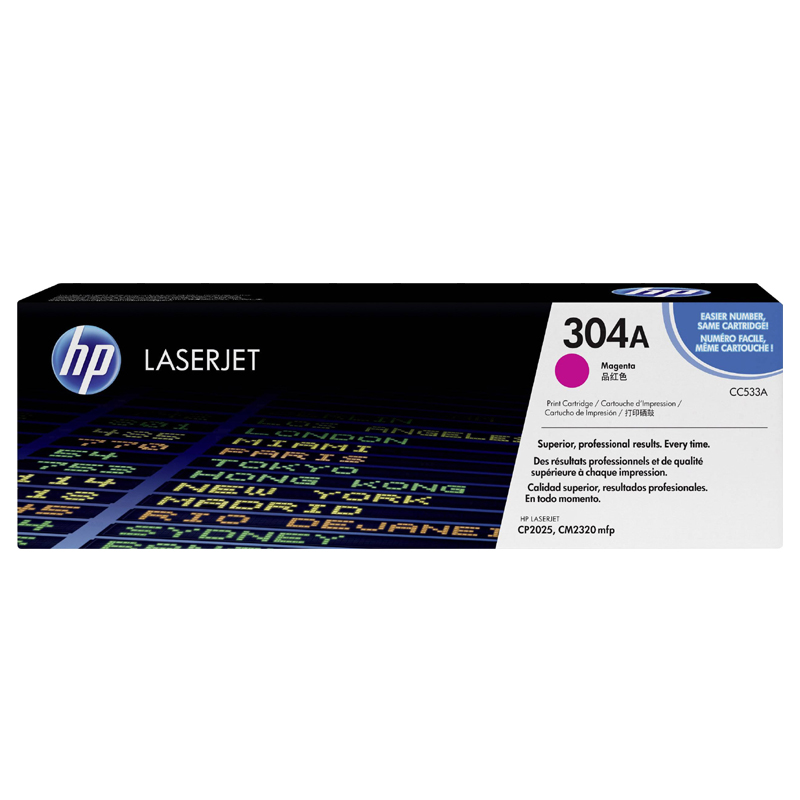 Product image for HP 304A Magenta Original Toner Cartridge with ColourSphere Toner (CC533A) - Small