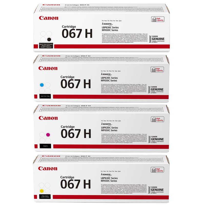 Product image for Canon 067H Full Set Original High Capacity Laser Toner Cartridges - Small