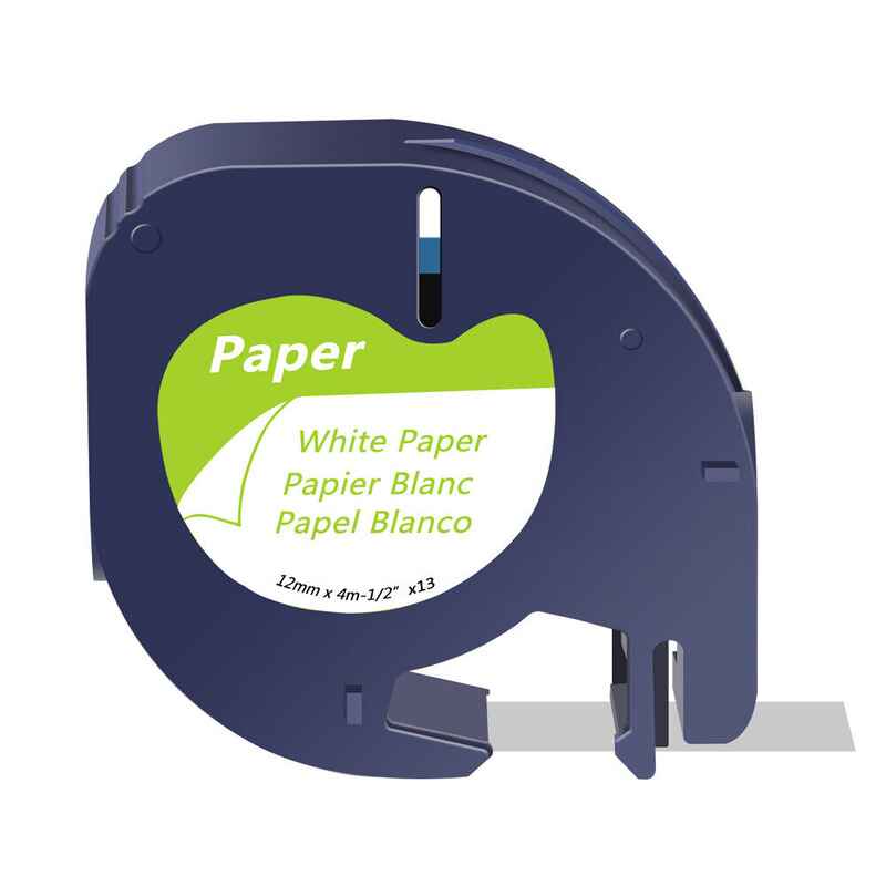 Product image for 999inks Compatible Dymo 91200 (S0721510) Label Tape (12mm x 4m) Black On White - Small