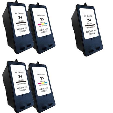 Product image for 999inks Compatible Multipack Lexmark 34/35 2 Full Sets + 1 Extra Black Inkjet Printer Cartridges - Small