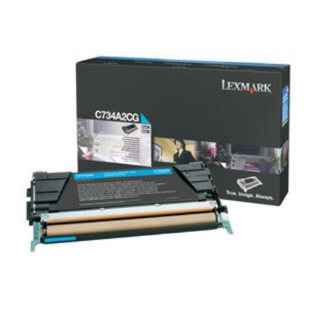 Product image for Lexmark C734A2CG Cyan Original Toner Cartridge - Small