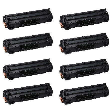 Product image for 999inks Compatible Eight Pack Canon 737BK Black Laser Toner Cartridges - Small