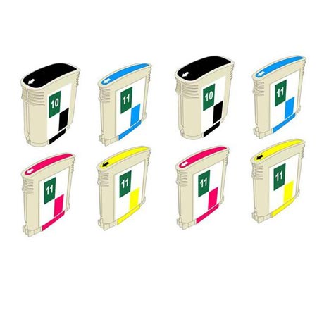 Product image for 999inks Compatible Multipack HP 10/11 2 Full Set Inkjet Printer Cartridges - Small
