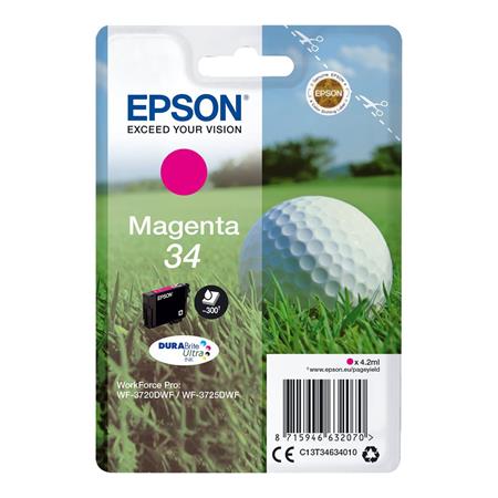 Product image for Epson 34 (T3463) Magenta Original DURABrite Ultra Standard Capacity Ink Cartridge (Golf Ball) - Small