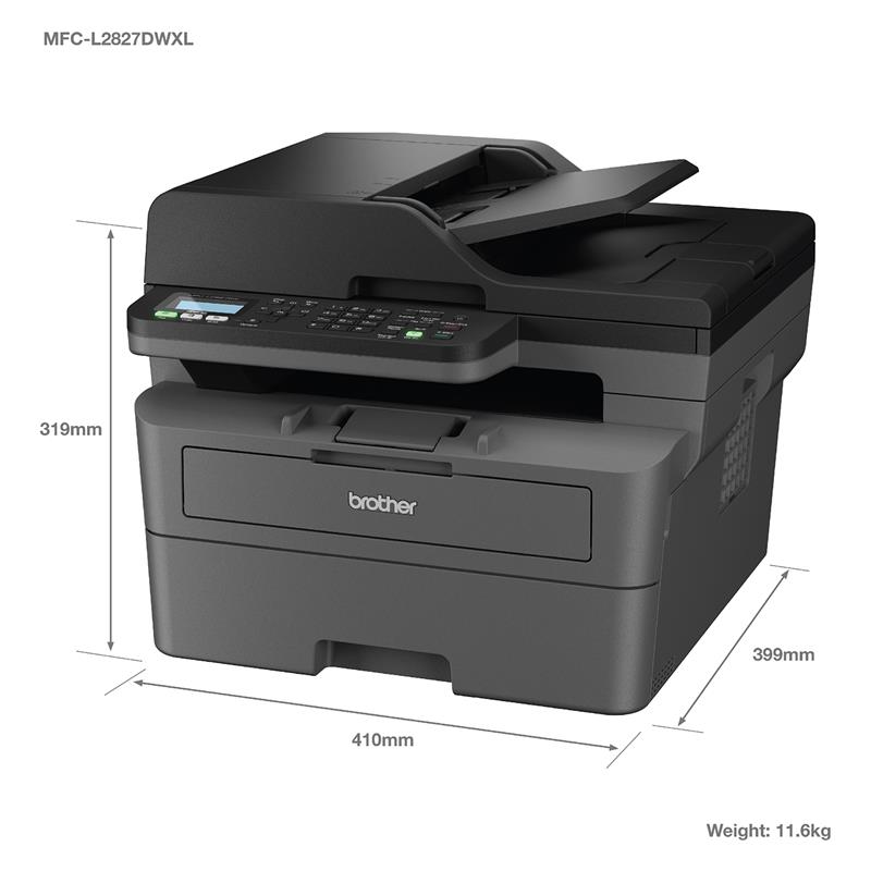 Product image for Brother MFC-L2827DWXL A4 Mono Multifunction Laser Printer - Small