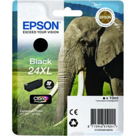 Product image for Epson 24XL (T243140) Black Original Claria Photo HD High Capacity Ink Cartridge (Elephant) - Small