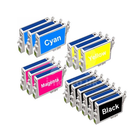 Product image for 999inks Compatible Multipack Epson T0551 3 Full Sets + 3 FREE Black Inkjet Printer Cartridges - Small
