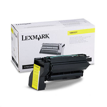 Product image for Lexmark 10B032Y Yellow Original High Capacity Toner Cartridge - Small