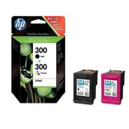 Product image for HP 300 Black and Colour Original Inkjet Print Cartridge Combo Pack - Small