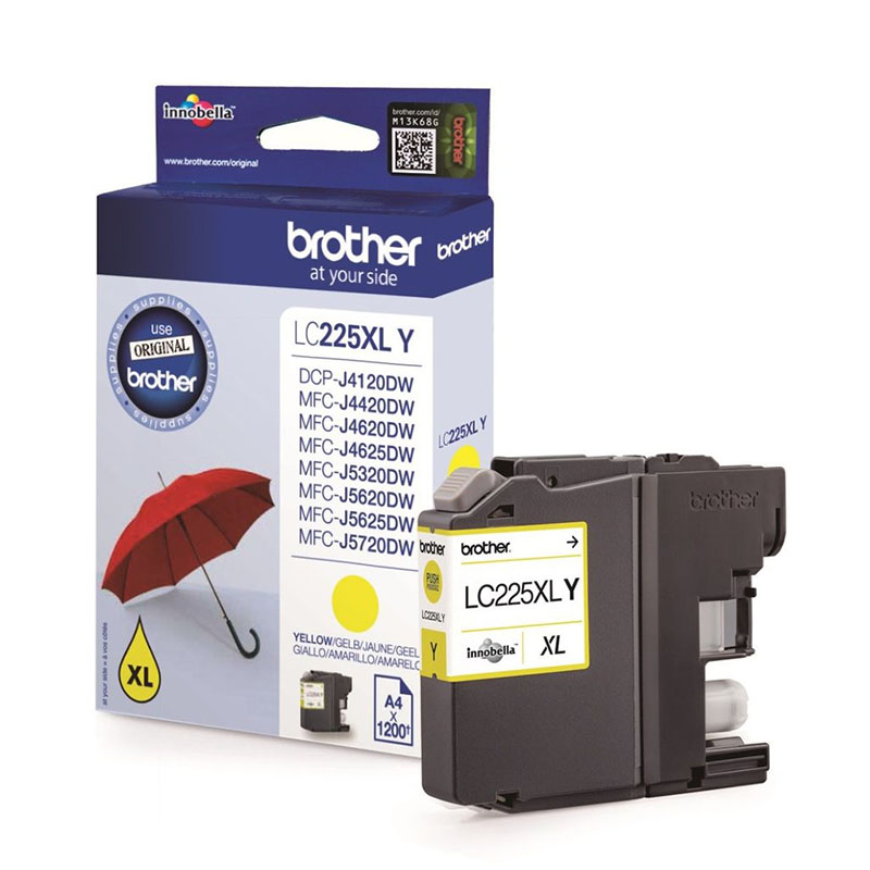 Product image for Brother LC225XLY Yellow Original High Capacity Ink Cartridge - Small