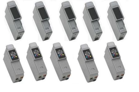 Product image for 999inks Compatible Multipack Canon BCI-21K/21C 5 Full Sets Inkjet Printer Cartridges - Small