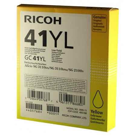 Product image for Ricoh 405768 Yellow Original Low Capacity Ink Cartridge - Small