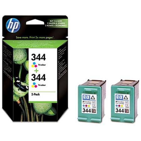 Product image for HP 344 Tri-Colour Twinpack OriginalInkjet Print Cartridge with Vivera Inks (C9505EE) - Small
