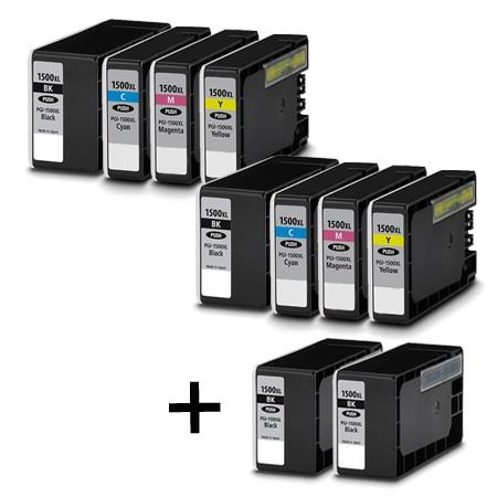 Product image for 999inks Compatible Multipack Canon PGI-1500XLBK/Y 2 Full Sets + 2 FREE Black Inkjet Printer Cartridges - Small