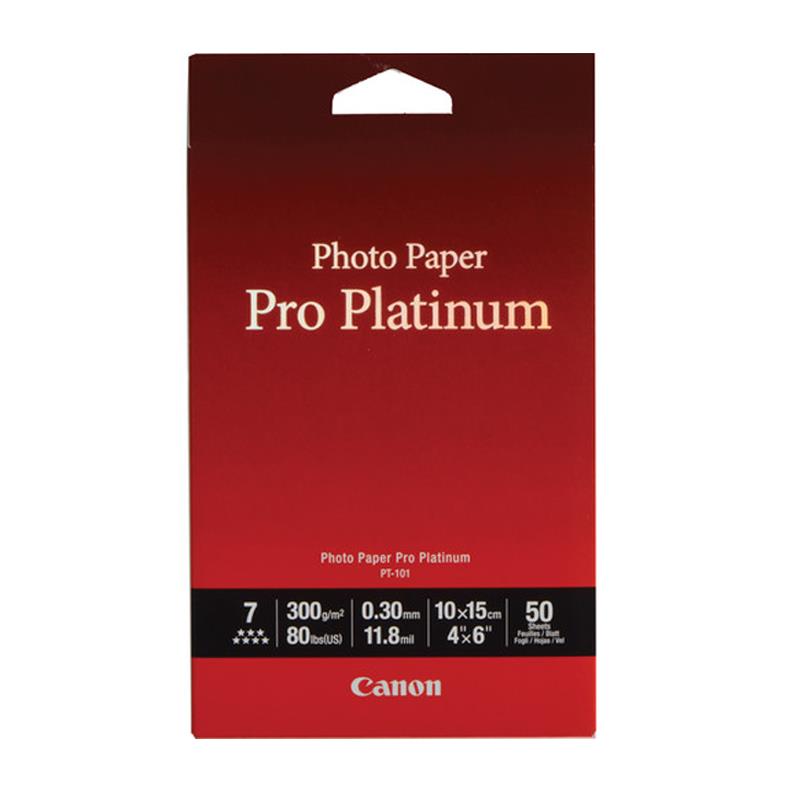Product image for Canon PT-101 Pro Platinum Photo Paper 4x6 (50 sheets) - Small