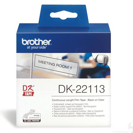 Product image for Brother DK-22113 Original Continuous Label Tape (62mm x 15.24m) Black on White - Small