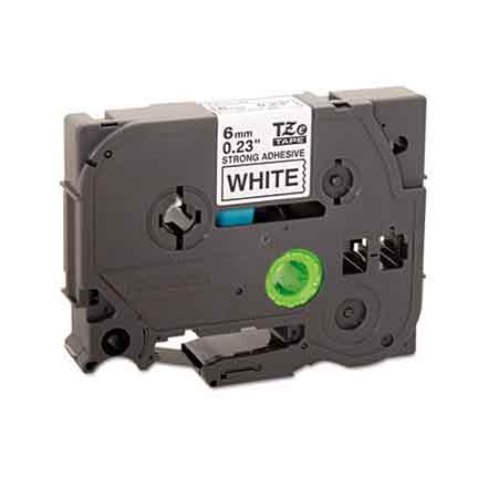 Product image for Brother TZeS211 Original P-Touch Extra Strength Label Tape - 1/4 x 26.2 ft (6mm x 8mm) Black on Clear - Small