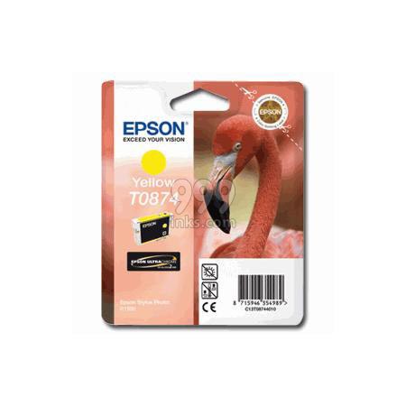 Product image for Epson T0874 Yellow Original Ink Cartridge (Flamingo) (T087440) - Small